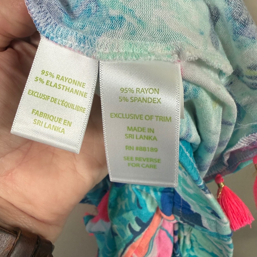 Lilly Pulitzer Palma "Hey Bay Bay" Sailboat Pattern Tube Top Small - Picture 10 of 13
